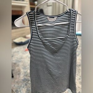 LC Lauren Conrad Navy and White Striped Tank Top